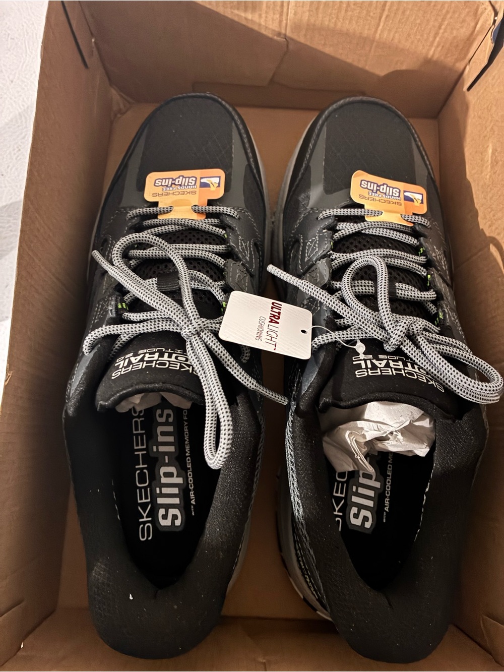 Skechers Men’s Black and Gray Athletic Slip-Ins Shoes